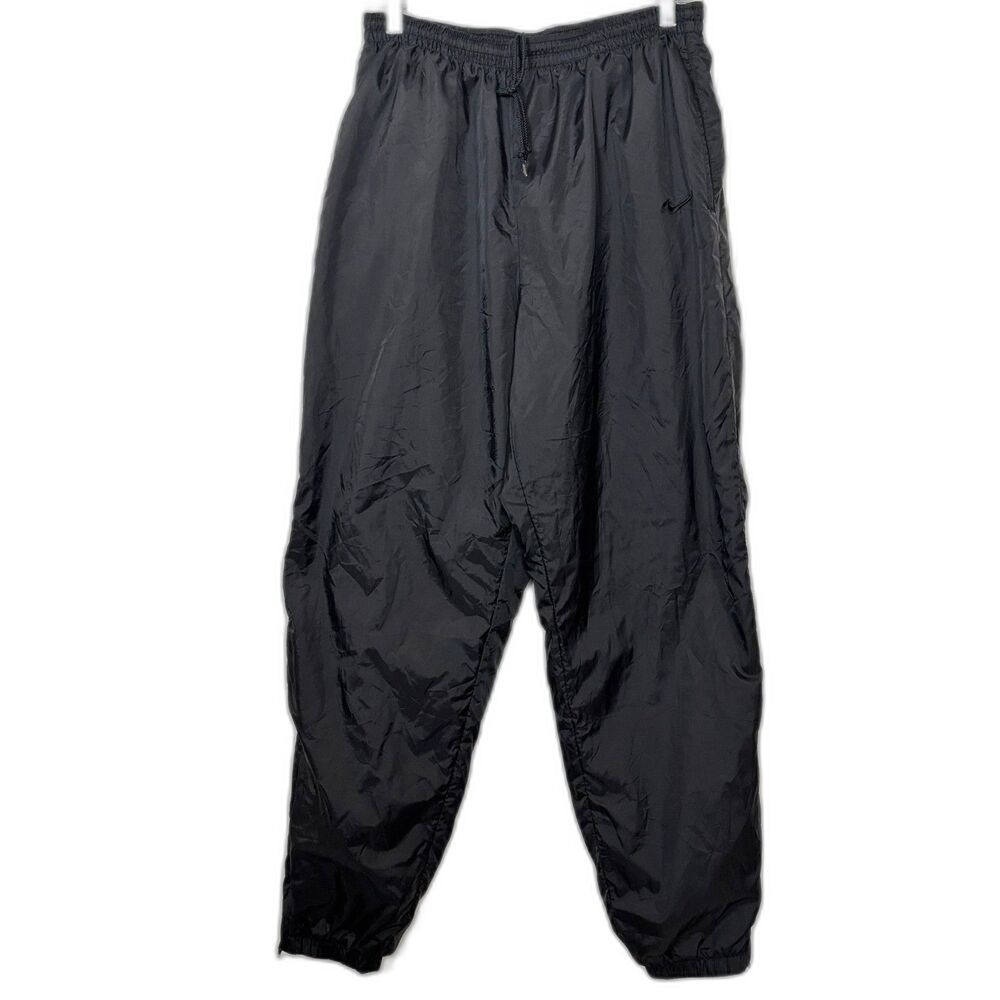 Vintage 90s Nike Nylon Windbreaker Track Pants Men’s XL Black Baggy Warm Up